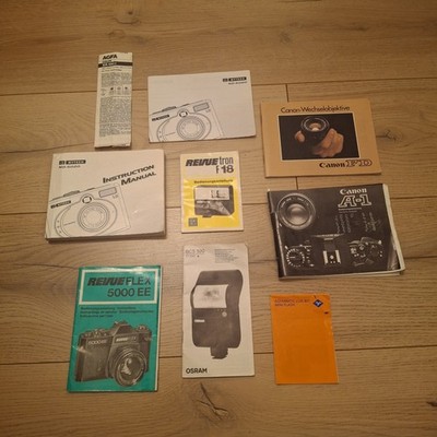 Konvolut Bedienungsanleitungen AGFA CANON REVUE Kameras Fotozubehör 