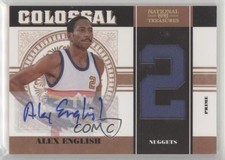 2010 Playoff National Treasures Colossal Materials 24/25 Alex English Auto u0h