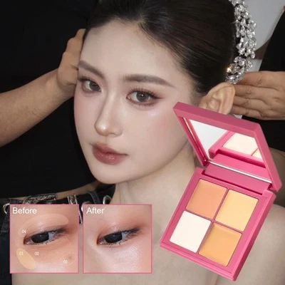 Vier/Farben Concealer Palette Aufhellend Highlighting Cheek Color Spot / L4U4