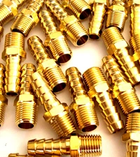 10 BRASS AIR HOSE REPAIR FITTINGS 1/4" NPT FOR 3/8 HOSE
