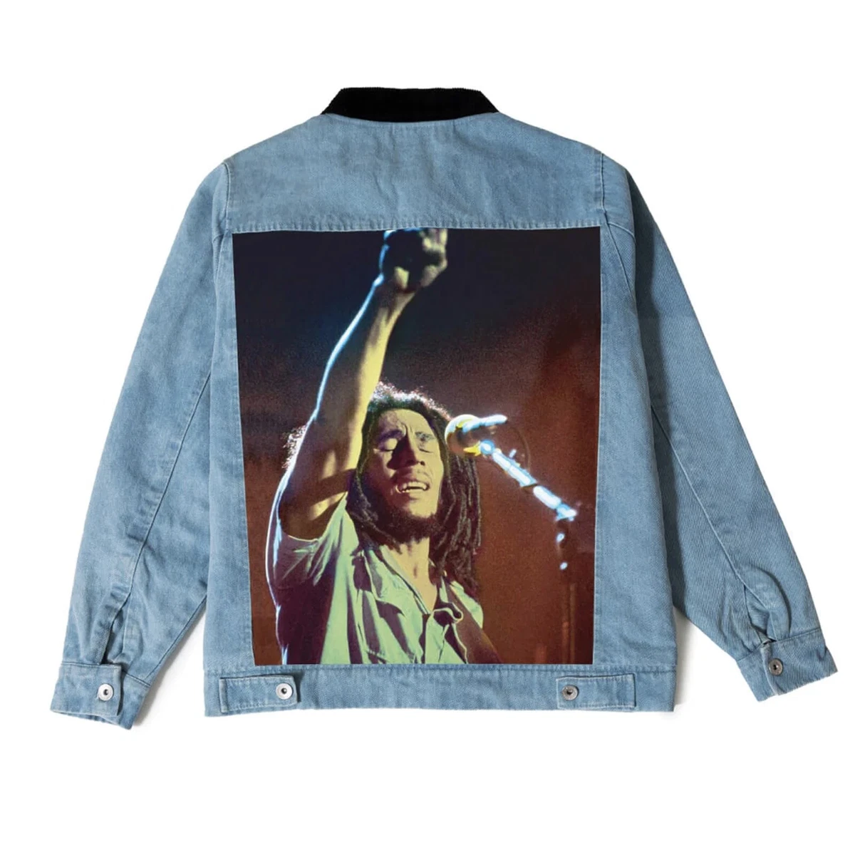 Primitive x Bob Marley Stand Up Full Zip Denim Jacket Size S M