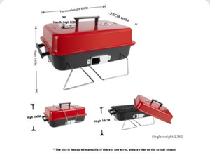 Lightweight Carbon Grill with Lid Portable Folding Home Grill Barbecue Grill