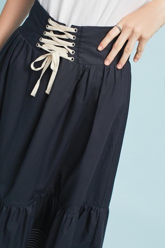 Nueva con etiquetas Falda con cordones Anthropologie La Mer, de Akemi + Parkin - Marina, talla S - Imagen 4 de 4