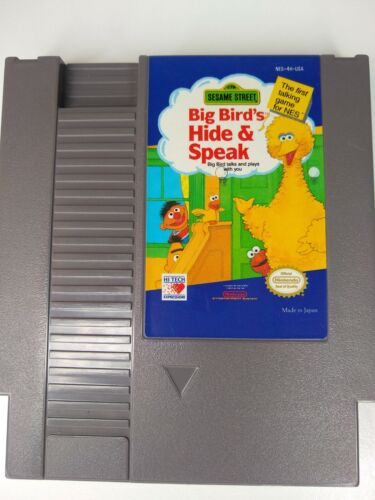 Sesame Street Big Bird's Hide & Speak Authentic Game Cart for the Nintendo NES - Afbeelding 1 van 3