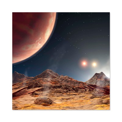 Space NASA Triple Star System HD188753 Sunset Concept Wandbild Leinwandbild