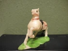 Part For Marx Miniature Playset Knights & Castles - 1 White Horse On Green Base