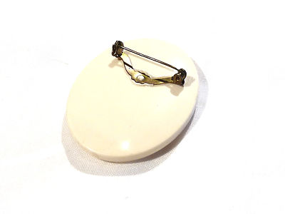 Broche Vintage Camée En Rhodoïd/bakélite - Bijou Ancien - Occasion Bon état