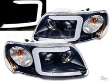 Faros proyectores LED C-Bar negros para camioneta Ford F150 Expedition 97-03