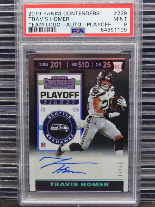 Travis Homer Panini Contenders #229 Team Logo-Autograph-Playoff