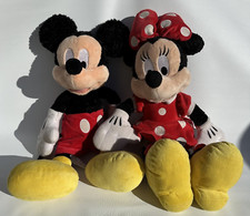 Vintage Fuzzy Mickey Minnie Mouse Plush Toy Doll Walt Disney World Disneyland