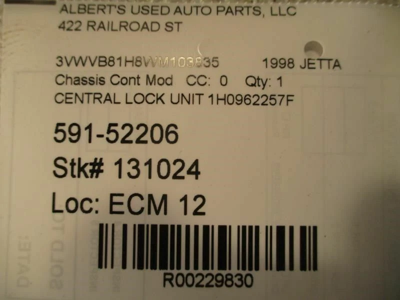 Unidad de bloqueo central para Volkswagen Jetta 97-98 Foto 4 de 4