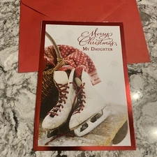 Merry Christmas My Daughter Wonderful Love 5.5”x8” Large Hallmark Greeting Card