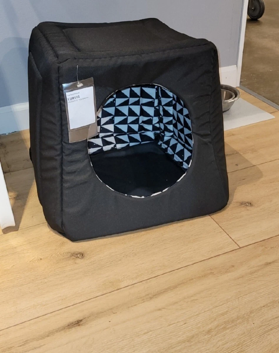 IKEA LURVIG Cat Bed House Black white 15 15 14