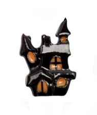 Origami Owl BLACK/ORANGE CLASSIC HAUNTED HOUSE Floating Enamel HALLOWEEN Charm