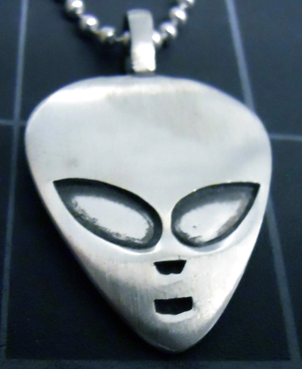 Necklace ALIEN GREY Pendant Stainless Steel Ball Chain New AREA 51 Roswell UFO
