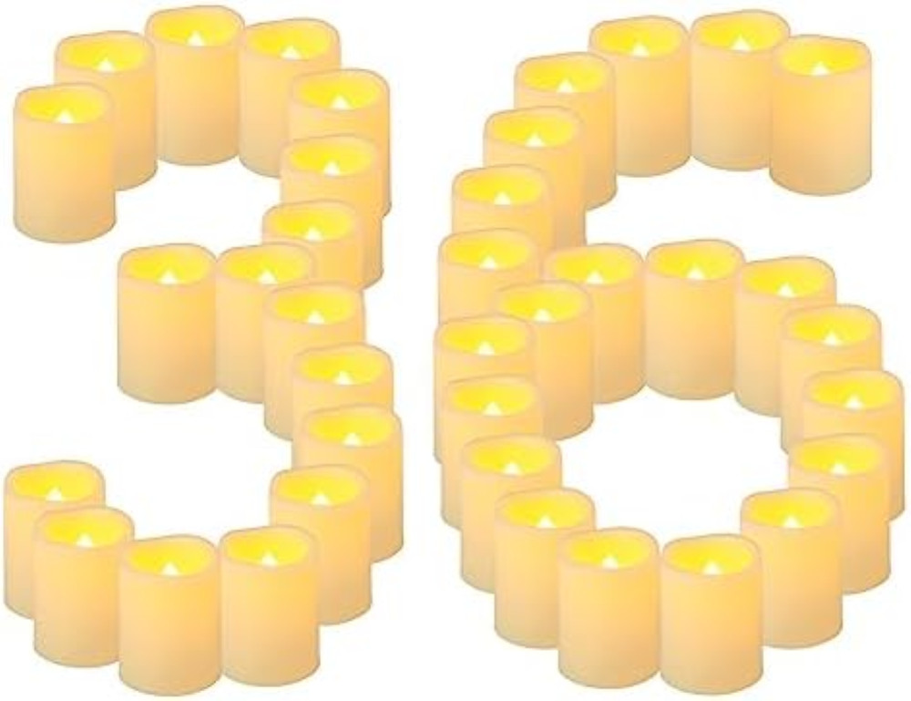 Candele LED Votive 36 Pezzi - Sicure per Bambini e Animali Domestici