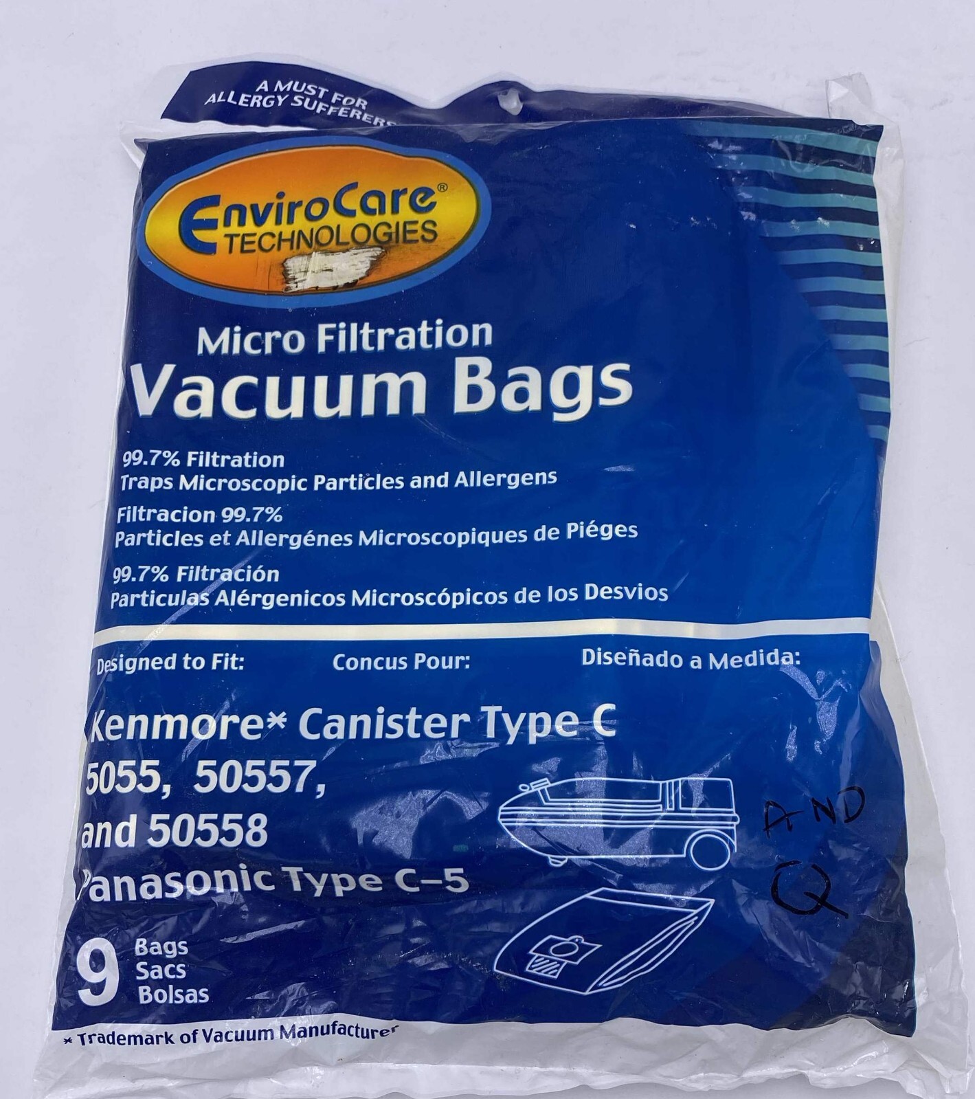 Kenmore Vacuum Bags 5055 50558 50557 Panasonic C5, 9 Bags NEW Priority