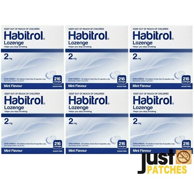 Habitrol Nicotine Lozenge 2mg MINT (1296 total pieces, 6 boxes) NEW 06/2027