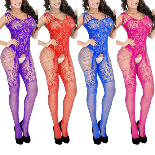 Femmes lingerie sexy a rete body calze biancheria da notte body senza corpo - Foto 9 di 16
