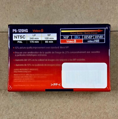 Sony - (P6-120HGD) HG Video 8 Cassette (120 Mins) SEALED | eBay