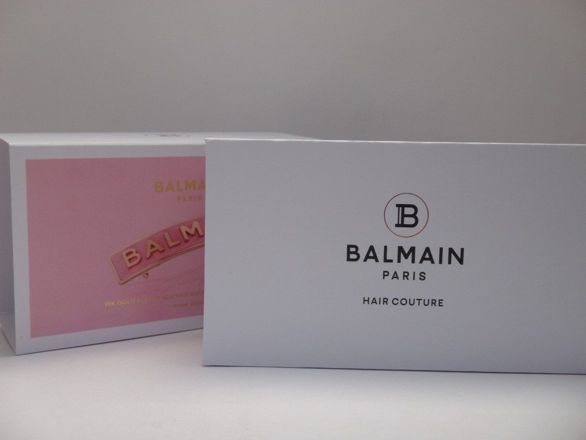 Balmain 18kt GP PINK Leather Barrette, Pour Cheveux, Made in  display picture 2