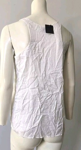 Club Monaco Sleeveless 100% Silk Tank Top Blouse Women's Size M NWT $89 White - Picture 4 of 8