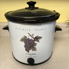 Proctor Silex Slow Cooker Crockery Model 33349 Black W/Lid Removable Insert