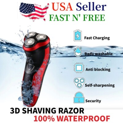 #ad Men#x27;s Razor Rotary Waterproof Electric Shaver Pop Up Trimmer Wet Dry Cordless US $12.79