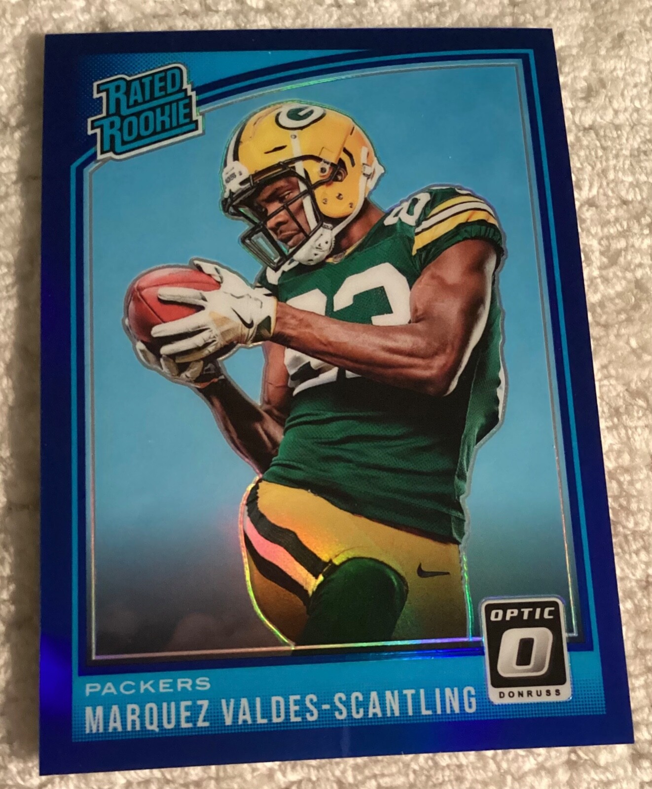 2018 Donruss Optic Rated Blue /149 Marquez Valdes-Scantling #186 Rookie Card RC