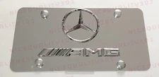 3D Mercedes Benz AMG Front Stainless Steel Finished License Plate Frame Holder
