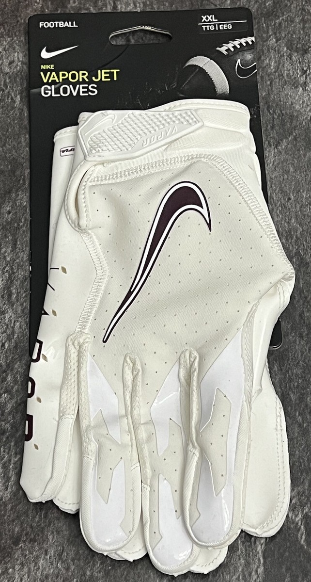 Nike Vapor Jet 6.0 Football Gloves White/Burgundy Adult Size XXL