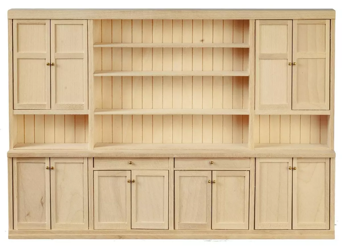 Melody Jane Dollhouse Kitchen Cabinet Wall Base Unit Unfinished Cupb