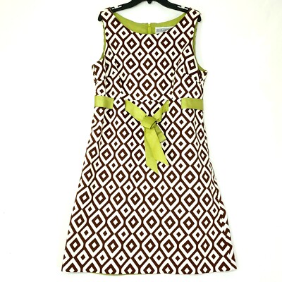 jessica howard a line dress Vintage A-Line Brown Geometric Green Lining Size 12 Gala Gowns Wholesale Penny Loafer Backless Size:6-9 months Social/Cocktail/Evening