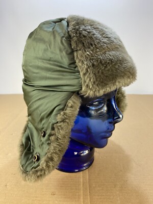 VTG US Military Helmet Flyers Winter B9B Wool Blend Nylon  display picture 1