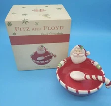 CANDY CANE SANTA DIP BOWL with SCOOP Fitz & Floyd
