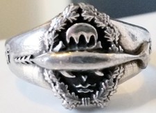 Ring,Traditionsring der Kampfschwimmer mit Motto "Lerne leiden ohne zu klagen"