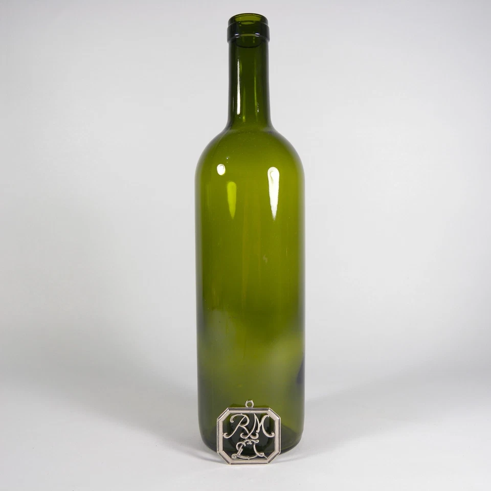 ANTICO CIONDOLO MEDAGLIA PENDAGLIO IN ARGENTO 800 CON INIZIALI R M VINTAGE V266 - Immagine 2 di 4