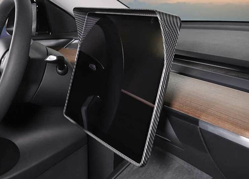 Matt Carbon Fiber Console Navigation GPS Screen Trim For Tesla Model 3 Y 17-2021 - Picture 9 of 9