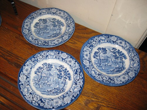 LIBERTY BLUE Historic Colonial Scenes MONTICELLO 6" Bread Plates SET OF 11 MINT - Picture 5 of 9