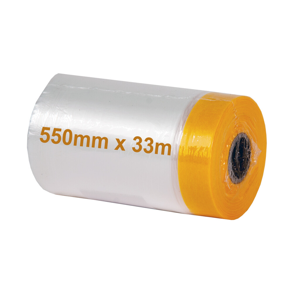 Goldband Abdeckfolie mit Klebeband 550 mm x 33 m Masker zum Abkleben & Abdecken
