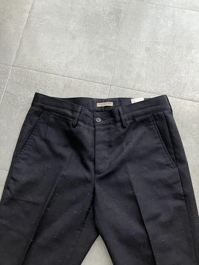 Pantalone elegante lana Bottega Veneta Made in Italy nero taglia 46 slim fit Giappone