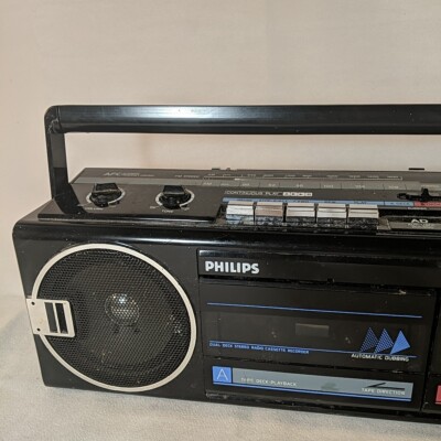 Philips D8367 Vintage Tandem Dual Deck Tape Recorder AM FM Radio