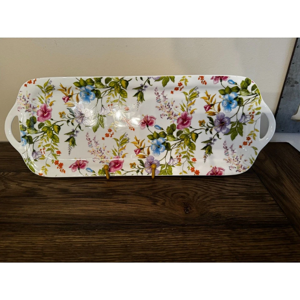 Gorgeous Nantucket Home floral tray; serving tray, dresser tray - Image 3 of 4