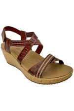 Skechers Beverlee Vegan Embroidered Wedges Delicate Glow Chocolate