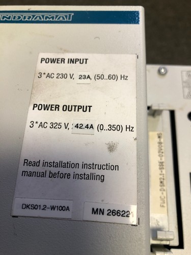 DKS01.2-W100A-DL01-01-FW INDRAMAT Servo Amplifier Drive - Picture 5 of 6