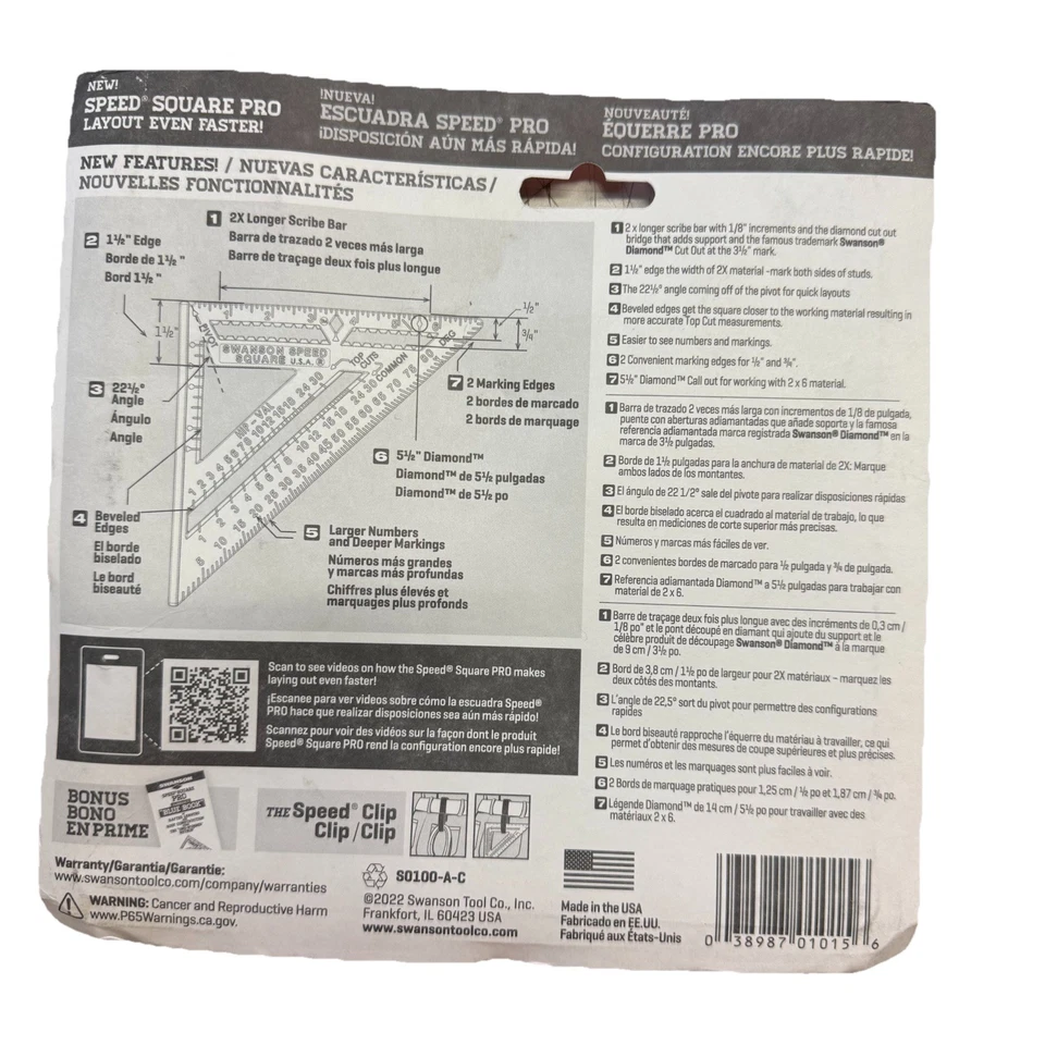 Speed Square Layout Tool with Blue Book and Combination Square Swanson S0100-A-C - Image 2 of 4