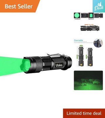 Water Resistant 150 Yard Green Light Flashlight - Perfect for Night Activities