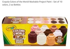 Crayola Color of the World Washable Project Paint 10 paint Bottles 2oz each.