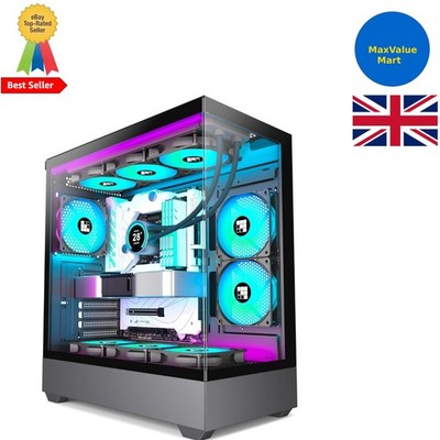 Hochleistungs PC-Gehäuse F1 schwarz mit Glasscheiben & Kühlsystem