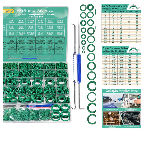 O-Ring Set 595 Teile FüR Auto-Klimaanlage, Nitrilkautschuk, 36 GrößEn, Reparatur-image